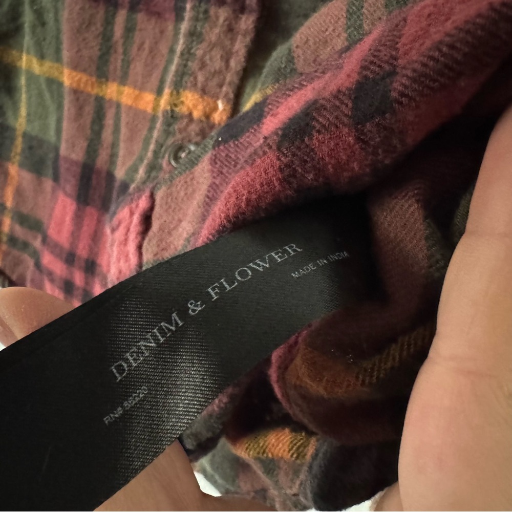 Plaid Flannel Shirt Large Mens Cabin Rustic Button Down Cabincore Layering - Picture 6 of 10